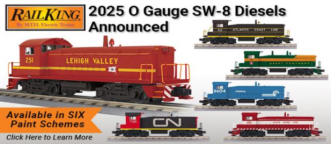 2025 RailKing O Gauge SW-8 Diesel Engine Announced